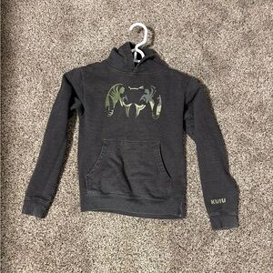 KUIU Kids Charcoal Hoodie with Green Logo